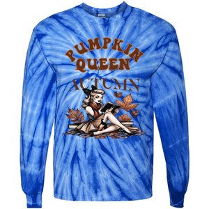 2024 Fall Autumn Cute Pumpkin Queen Retro Pin Up Gift Tie-Dye Long Sleeve Shirt