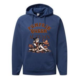 2024 Fall Autumn Cute Pumpkin Queen Retro Pin Up Gift Performance Fleece Hoodie