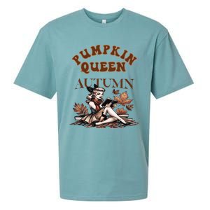 2024 Fall Autumn Cute Pumpkin Queen Retro Pin Up Gift Sueded Cloud Jersey T-Shirt