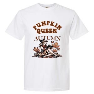 2024 Fall Autumn Cute Pumpkin Queen Retro Pin Up Gift Garment-Dyed Heavyweight T-Shirt