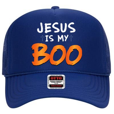 2019 Funny Christian Jesus Is My Boo Halloween Gift High Crown Mesh Back Trucker Hat