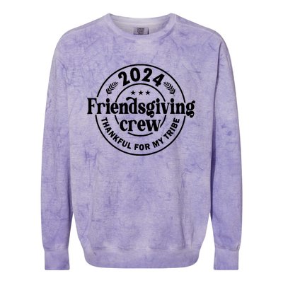 2024 Friendsgiving Crew Thankful For My Tribe Colorblast Crewneck Sweatshirt