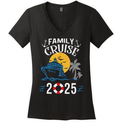 2025 Family Cruise Women Sailing And Cruising Women's V-Neck T-Shirt