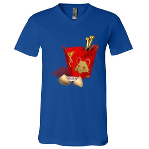 2020 Funny Chinese New Year Of The Metal Rat Gift Idea Meaningful Gift V-Neck T-Shirt