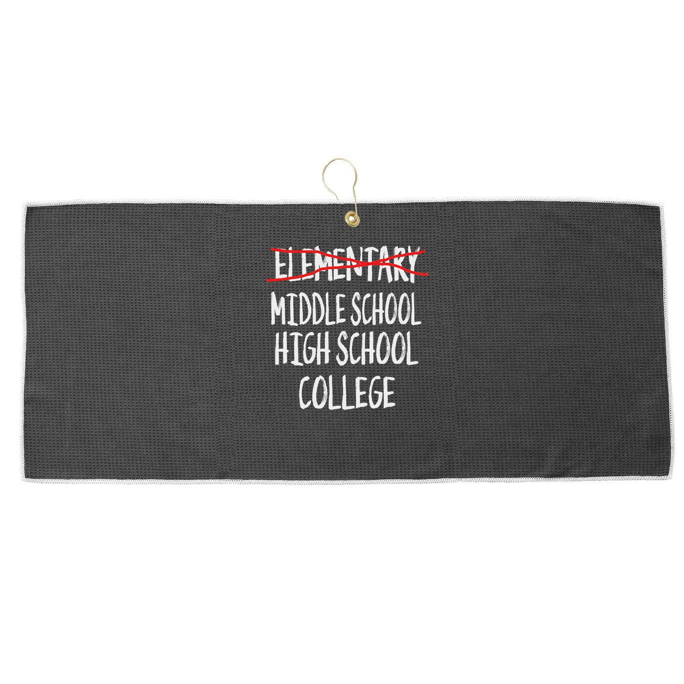 2025 Funny Elementary School Graduation 6th Grade Graduation Large Microfiber Waffle Golf Towel