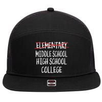 2025 Funny Elementary School Graduation 6th Grade Graduation 7 Panel Mesh Trucker Snapback Hat