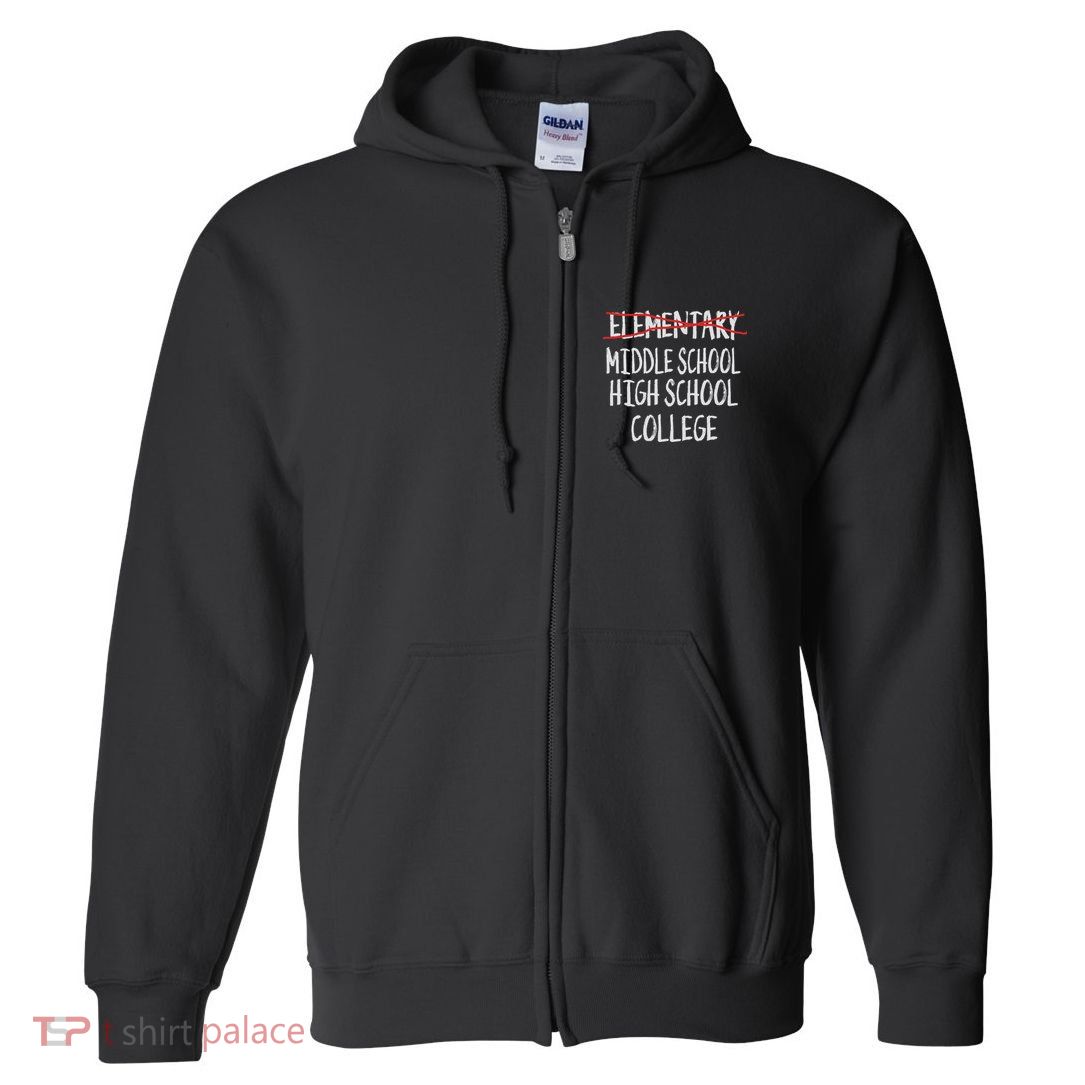 2025 Funny Elementary School Graduation 6th Grade Graduation Full Zip Hoodie