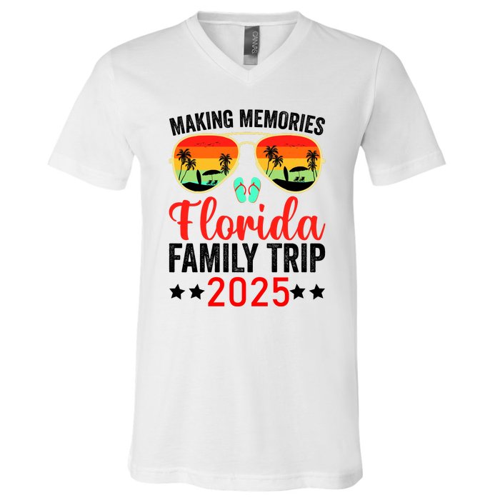 2025 Florida Family Trip Vacation V-Neck T-Shirt