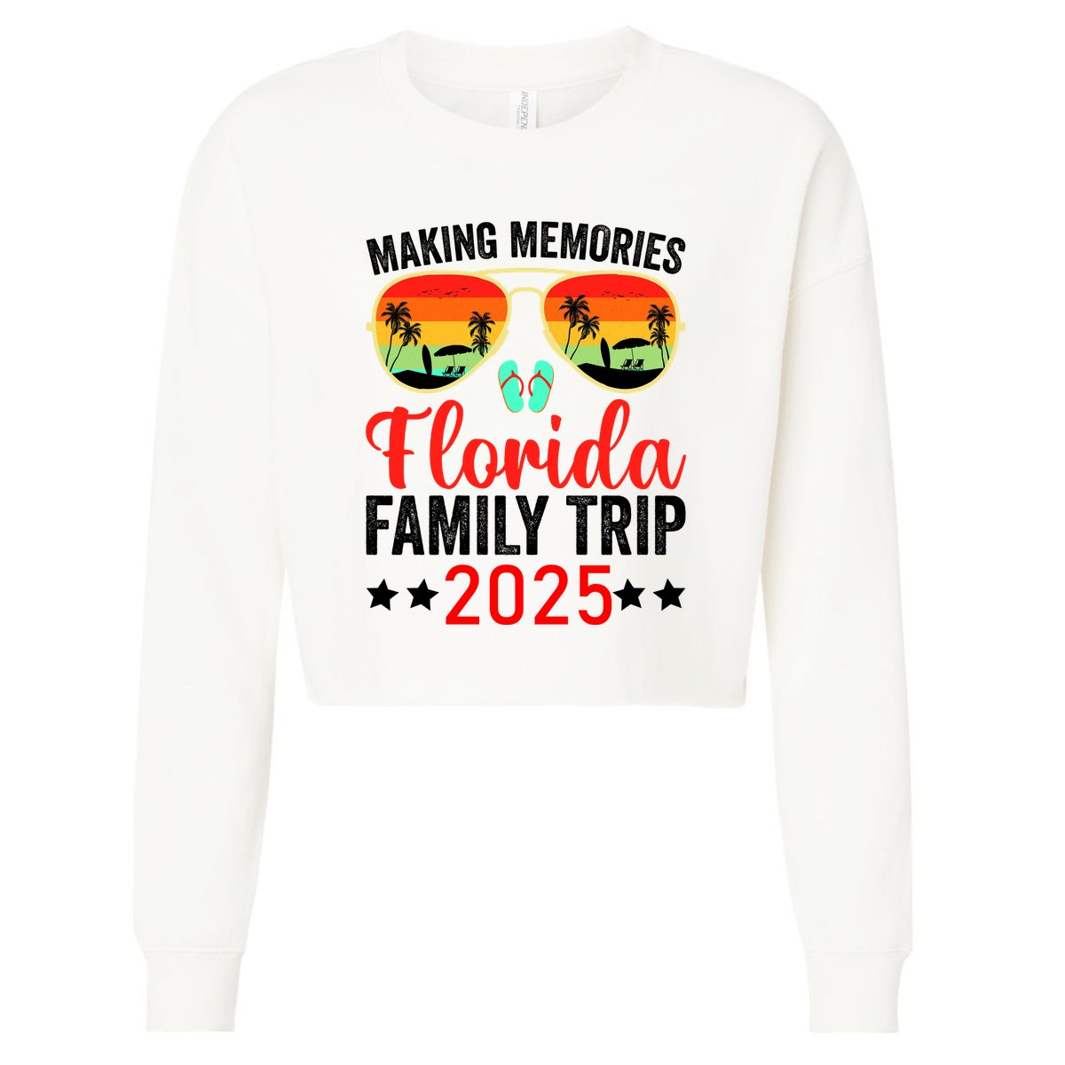 2025 Florida Family Trip Vacation Cropped Pullover Crew