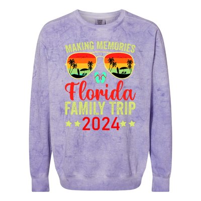 2024 Florida Family Trip Vacation Colorblast Crewneck Sweatshirt