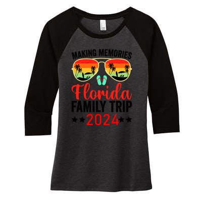 2024 Florida Family Trip Vacation Women's Tri-Blend 3/4-Sleeve Raglan Shirt