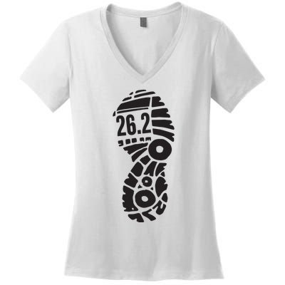 262 Full Marathon Runner Women Women's V-Neck T-Shirt