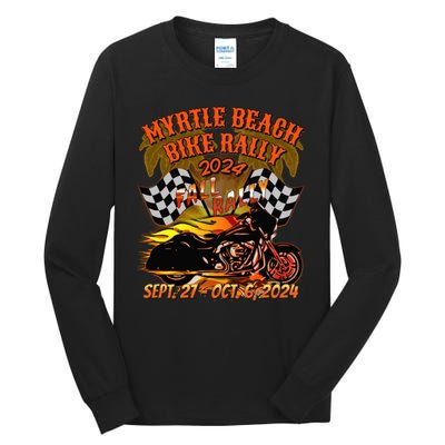 2024 Fall Myrtle Beach Bike Rally Vintage Art Back Tall Long Sleeve T-Shirt