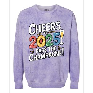 2025 Funny New Year Champagne Celebration! Cheers 2025 Cool Gift Colorblast Crewneck Sweatshirt