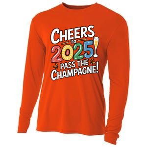 2025 Funny New Year Champagne Celebration! Cheers 2025 Cool Gift Cooling Performance Long Sleeve Crew