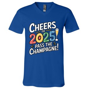 2025 Funny New Year Champagne Celebration! Cheers 2025 Cool Gift V-Neck T-Shirt