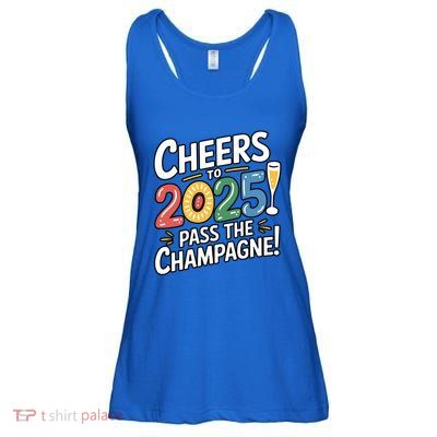 2025 Funny New Year Champagne Celebration! Cheers 2025 Cool Gift Ladies Essential Flowy Tank