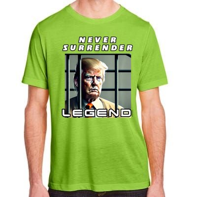 2 Finger Never Surrender Save America Legend Trump Mug Shot Adult ChromaSoft Performance T-Shirt