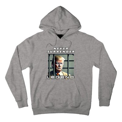 2 Finger Never Surrender Save America Legend Trump Mug Shot Hoodie