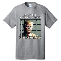 2 Finger Never Surrender Save America Legend Trump Mug Shot Tall T-Shirt