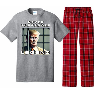 2 Finger Never Surrender Save America Legend Trump Mug Shot Pajama Set