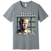 2 Finger Never Surrender Save America Legend Trump Mug Shot Premium T-Shirt