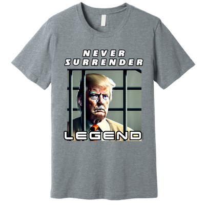 2 Finger Never Surrender Save America Legend Trump Mug Shot Premium T-Shirt