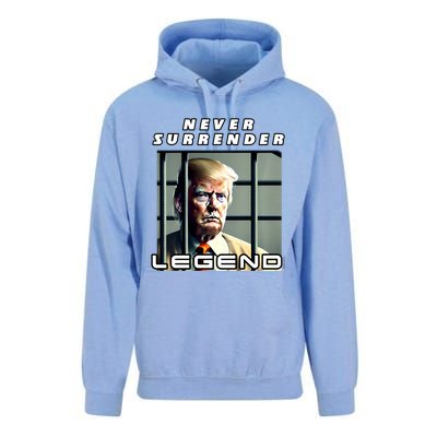 2 Finger Never Surrender Save America Legend Trump Mug Shot Unisex Surf Hoodie