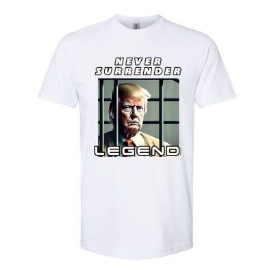 2 Finger Never Surrender Save America Legend Trump Mug Shot Softstyle CVC T-Shirt