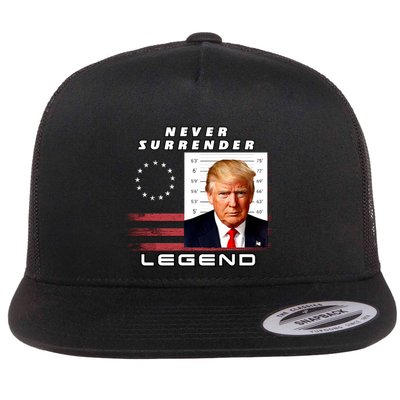 2 Finger Never Surrender Save America Legend Trump Mug Shot Gift Flatbill Hat
