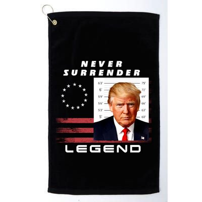 2 Finger Never Surrender Save America Legend Trump Mug Shot Gift Golf Towel