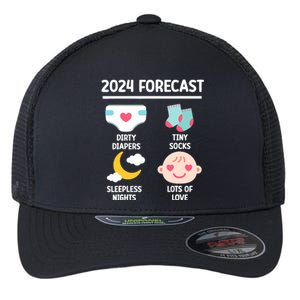 2024 Forecast Pregnant Baby Shower Gender Reveal Boy Girl Flexfit Unipanel Trucker Cap