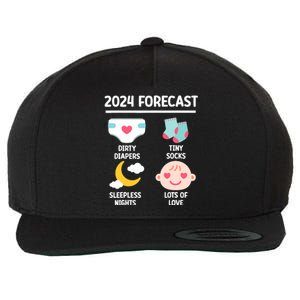 2024 Forecast Pregnant Baby Shower Gender Reveal Boy Girl Wool Snapback Cap