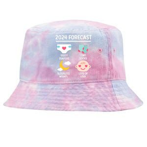 2024 Forecast Pregnant Baby Shower Gender Reveal Boy Girl Tie-Dyed Bucket Hat