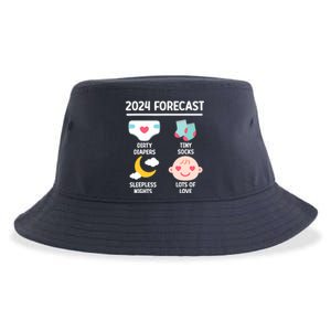 2024 Forecast Pregnant Baby Shower Gender Reveal Boy Girl Sustainable Bucket Hat