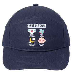 2024 Forecast Pregnant Baby Shower Gender Reveal Boy Girl 7-Panel Snapback Hat