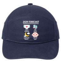 2024 Forecast Pregnant Baby Shower Gender Reveal Boy Girl 7-Panel Snapback Hat