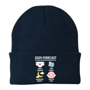 2024 Forecast Pregnant Baby Shower Gender Reveal Boy Girl Knit Cap Winter Beanie