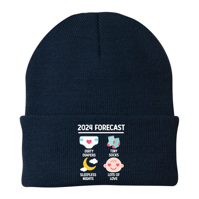 2024 Forecast Pregnant Baby Shower Gender Reveal Boy Girl Knit Cap Winter Beanie