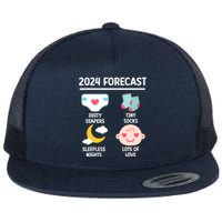 2024 Forecast Pregnant Baby Shower Gender Reveal Boy Girl Flat Bill Trucker Hat