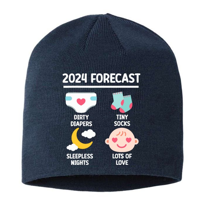 2024 Forecast Pregnant Baby Shower Gender Reveal Boy Girl Sustainable Beanie