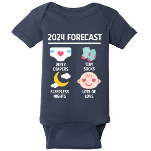 2024 Forecast Pregnant Baby Shower Gender Reveal Boy Girl Baby Bodysuit