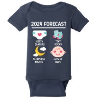 2024 Forecast Pregnant Baby Shower Gender Reveal Boy Girl Baby Bodysuit