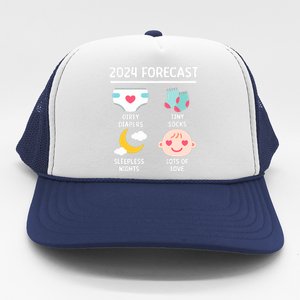 2024 Forecast Pregnant Baby Shower Gender Reveal Boy Girl Trucker Hat