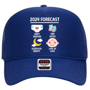 2024 Forecast Pregnant Baby Shower Gender Reveal Boy Girl High Crown Mesh Back Trucker Hat