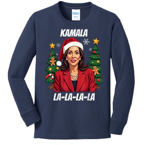 2024 Funny President Kamala Harris Christmas Kids Long Sleeve Shirt