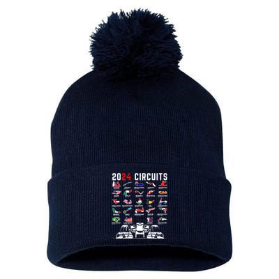 2024 Formula Racing Track Formula Race Formula Car Fan Pom Pom 12in Knit Beanie