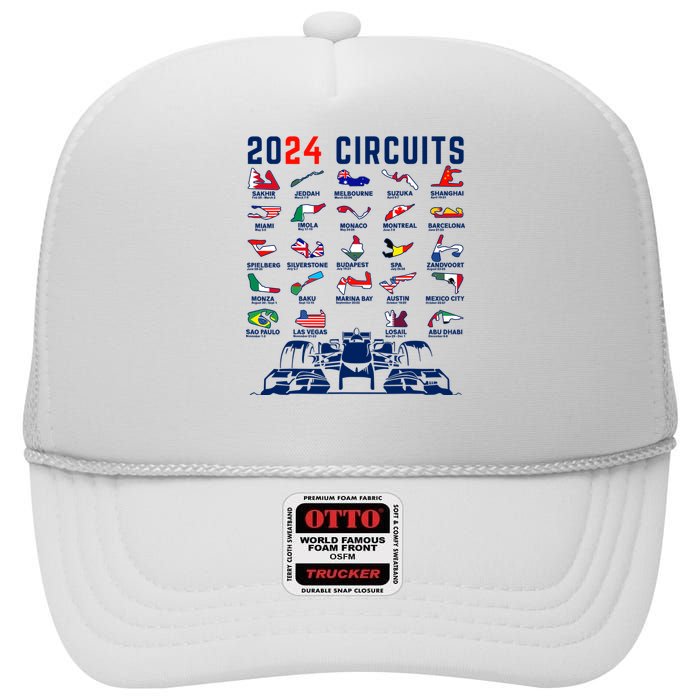 2024 Formula Racing Track Formula Race Formula Car Fan High Crown Mesh Back Trucker Hat