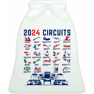 2024 Formula Racing Track Formula Race Formula Car Fan Ceramic Bell Ornament