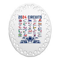 2024 Formula Racing Track Formula Race Formula Car Fan Ceramic Oval Ornament